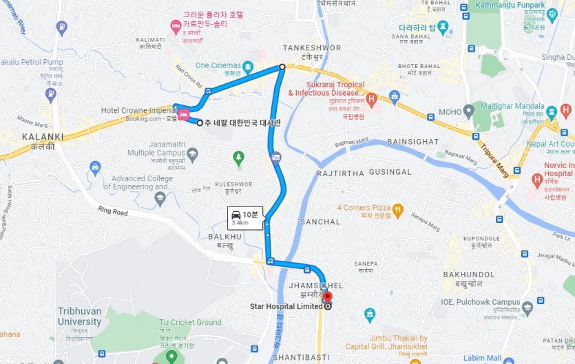 링로드 방향 대사관 위치 안내
