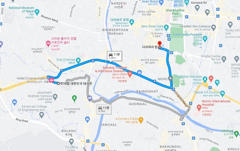 터멜 방향 대사관 위치 안내